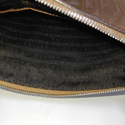 CELINE BOOGIE Brown Leather Quilted Single Shoulder Bag Crossbody Golden hardware-(SKU)-14448412