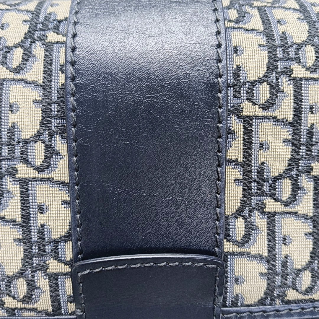 DIOR 30 Montaigne Blue Canvas Monogram Embossed Montaigne Bag Shoulder Bag with Detachable Strap-(SKU)-970899095