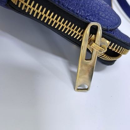 BURBERRY Harrogate Dark Blue Leather Crossbody Shoulder Bag Golden hardware Removable shoulder strap-(SKU)-942274360
