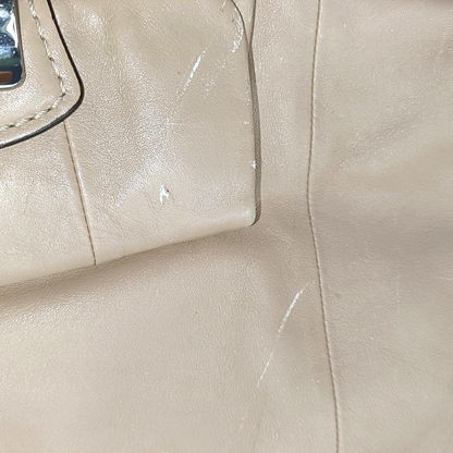 COACH Khaki Leather Single Shoulder Bag Tote Bag Crossbody Bag Silver Hardware Removable shoulder strap-(SKU)-929318439