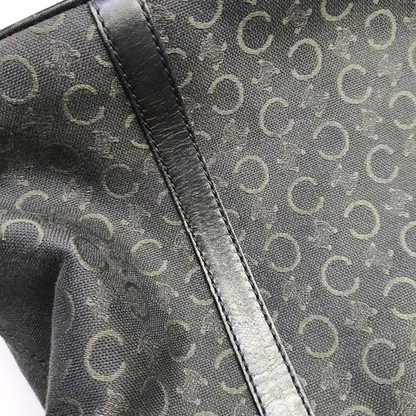CELINE Tote bag Black Fabric Triumph Arch Embossed Handbag Single Shoulder Bag Golden hardware-(SKU)-951292788
