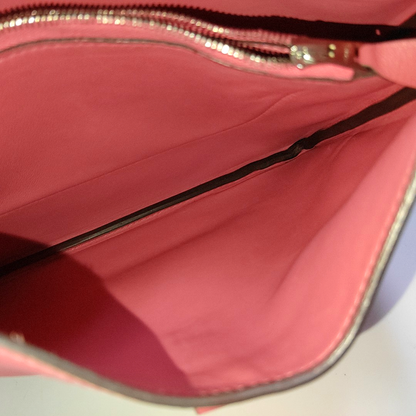 HERMÈS Trim 24 Lipstick Pink Evercolor Calfskin Crossbody Shoulder Bag with Silver Hardware, Y-(SKU)-959575297