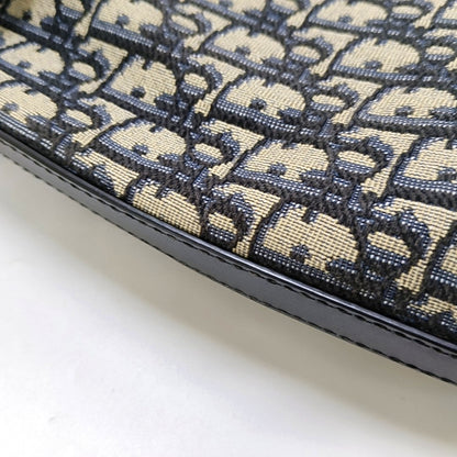 DIOR C'Est Dior Medium Gray Canvas Monogram Jacquard Shoulder Bag with Chain Strap, Gold Hardware, 2 Removable Shoulder Straps-(SKU)-956765138