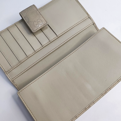 GUCCI Signature白色牛皮老花,压纹钱包-(SKU)-939007138