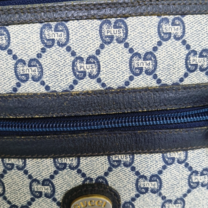 GUCCI Gray Coated Canvas Monogram Handbag Tote Golden hardware-(SKU)-959316608