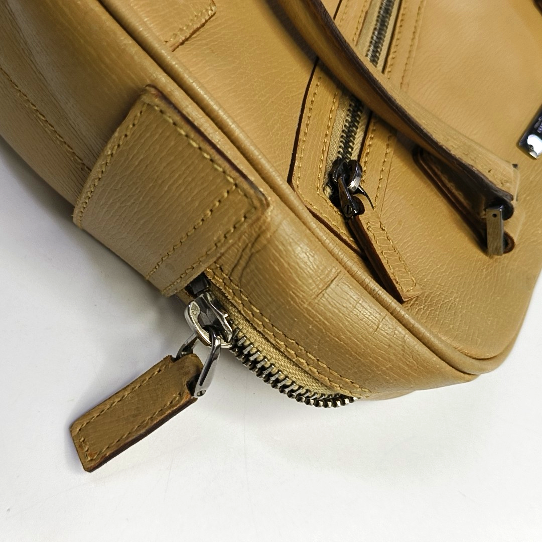 GUCCI Khaki Leather Tote Silver Hardware-(SKU)-945954036
