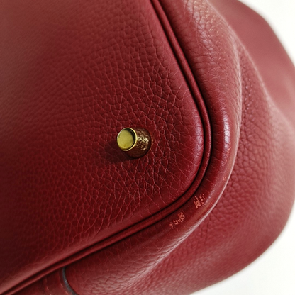 HERMÈS Picotin Lock 22 Pomegranate Red Clemence Leather Picotin Lock Handbag Gold Hardware Y Engraved-(SKU)-955861432