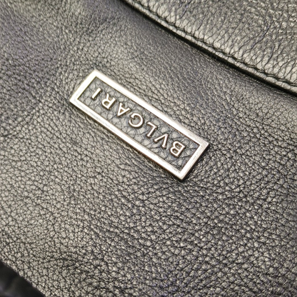 BVLGARI Tote bag Black cowhide tote bag Silver Hardware-(SKU)-958155763