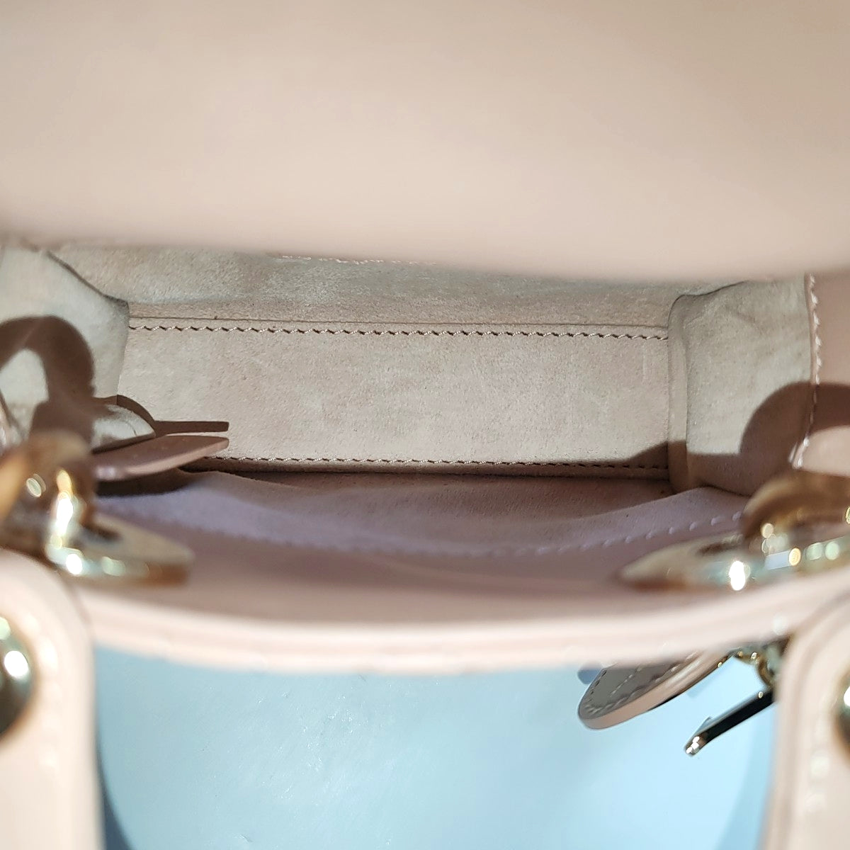 DIOR Lady Dior Super Mini Pink Lamb Skin Quilted Diaper Bag 3-Compartment Shoulder Bag Tote Bag Crossbody Bag Golden Hardware Removable Strap-(SKU)-968903850