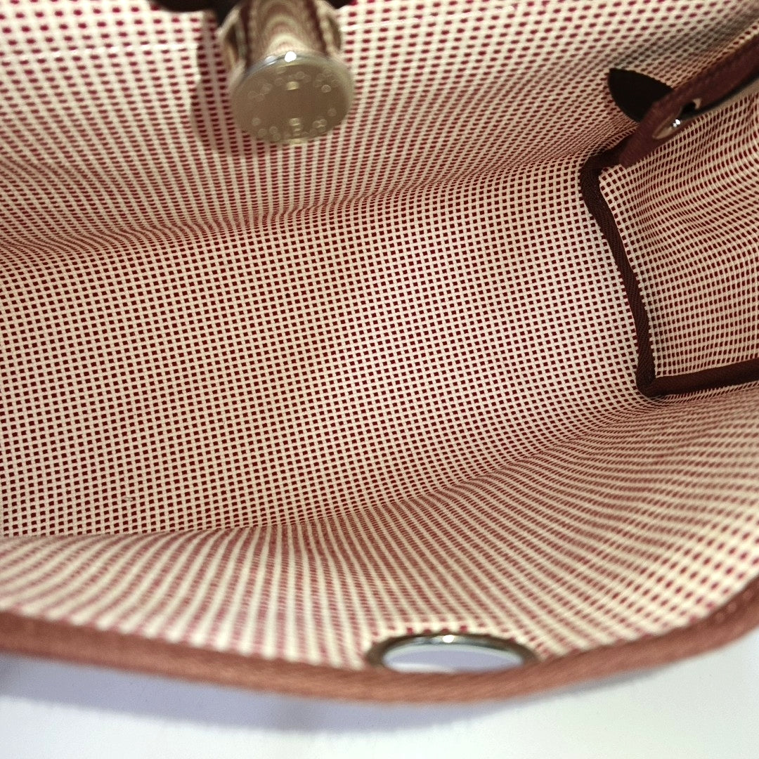 HERMÈS Herbag 31 Patchwork Canvas Woven Shoulder Bag Crossbody Handbag with Silver Hardware, Z Stamp, and Pocket-(SKU)-967802237