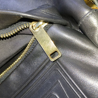 VERSUS VERSACE Black Leather Backpack Golden hardware-(SKU)-939542774