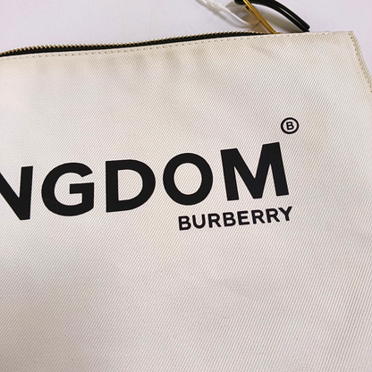 BURBERRY White Canvas Handbag Golden hardware-(SKU)-954190575