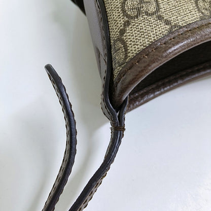 GUCCI Ophidia Beige Coated Canvas Monogram Print Shoulder Bag Handbag Golden Hardware-(SKU)-969653750