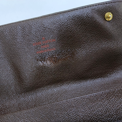 LOUIS VUITTON GRAPHITE LONG Brown Coated Canvas Checkered Wallet Golden hardware-(SKU)-959718998