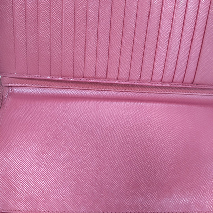 PRADA Fuchsia leather cross-grain clutch Golden hardware-(SKU)-14366482