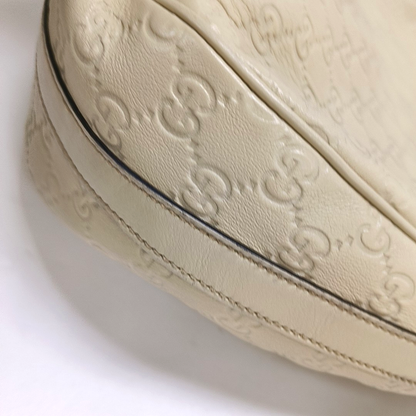 GUCCI Beige Cowhide Monogrammed Tote Handbag Single Shoulder Bag Golden hardware-(SKU)-959591778