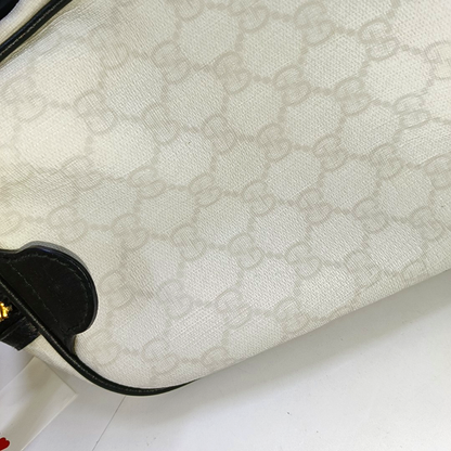 GUCCI Joy White Coated Canvas Monogram Handbag Golden hardware-(SKU)-942429656