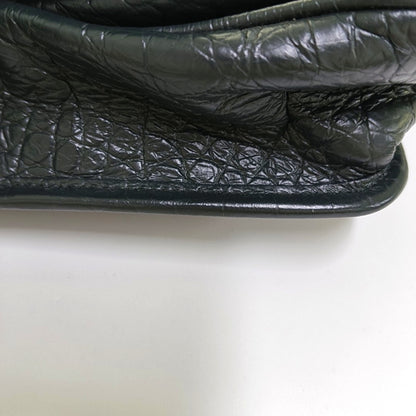 YSL NIKI Small Dark Grey Calfskin Plaid Quilted V-Shape Shoulder Bag Palladium Hardware-(SKU)-966844525