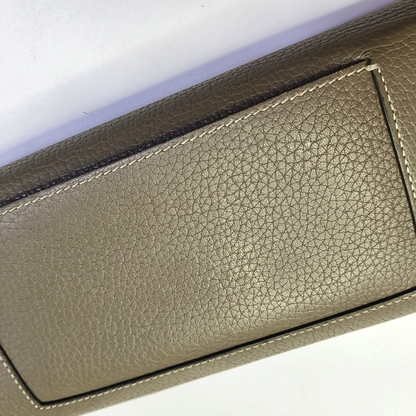 CELINE Gray Cowhide Wallet Silver Hardware-(SKU)-943087470