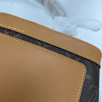 LOUIS VUITTON MILK BOX Brown Coated Canvas Monogram Crossbody Bag Shoulder Bag Handbag Golden Hardware-(SKU)-953568177