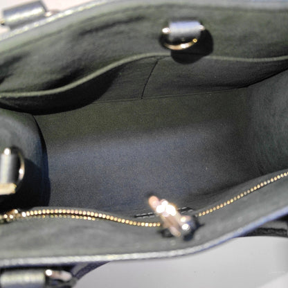 LOUIS VUITTON ONTHEGO Small size blue leather embossed jungle bag crossbody bag shoulder bag handbag with silver hardware and removable shoulder strap complete accessories-(SKU)-966998341
