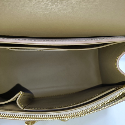 LOUIS VUITTON TWIST Small Khaki Leather Shoulder Bag with Removable Strap-(SKU)-946169368