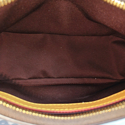 LOUIS VUITTON BOULOGNE Brown Coated Canvas Monogram Horn Bag Single Shoulder Bag Tote Bag Crossbody Bag with Gold Hardware and 2 Detachable Shoulder Straps-(SKU)-969109730