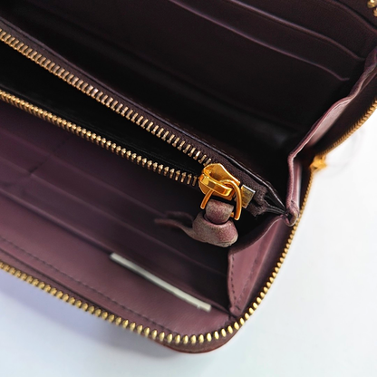 BOTTEGA VENETA Purple Cowhide Braided Wallet Golden hardware-(SKU)-948516731