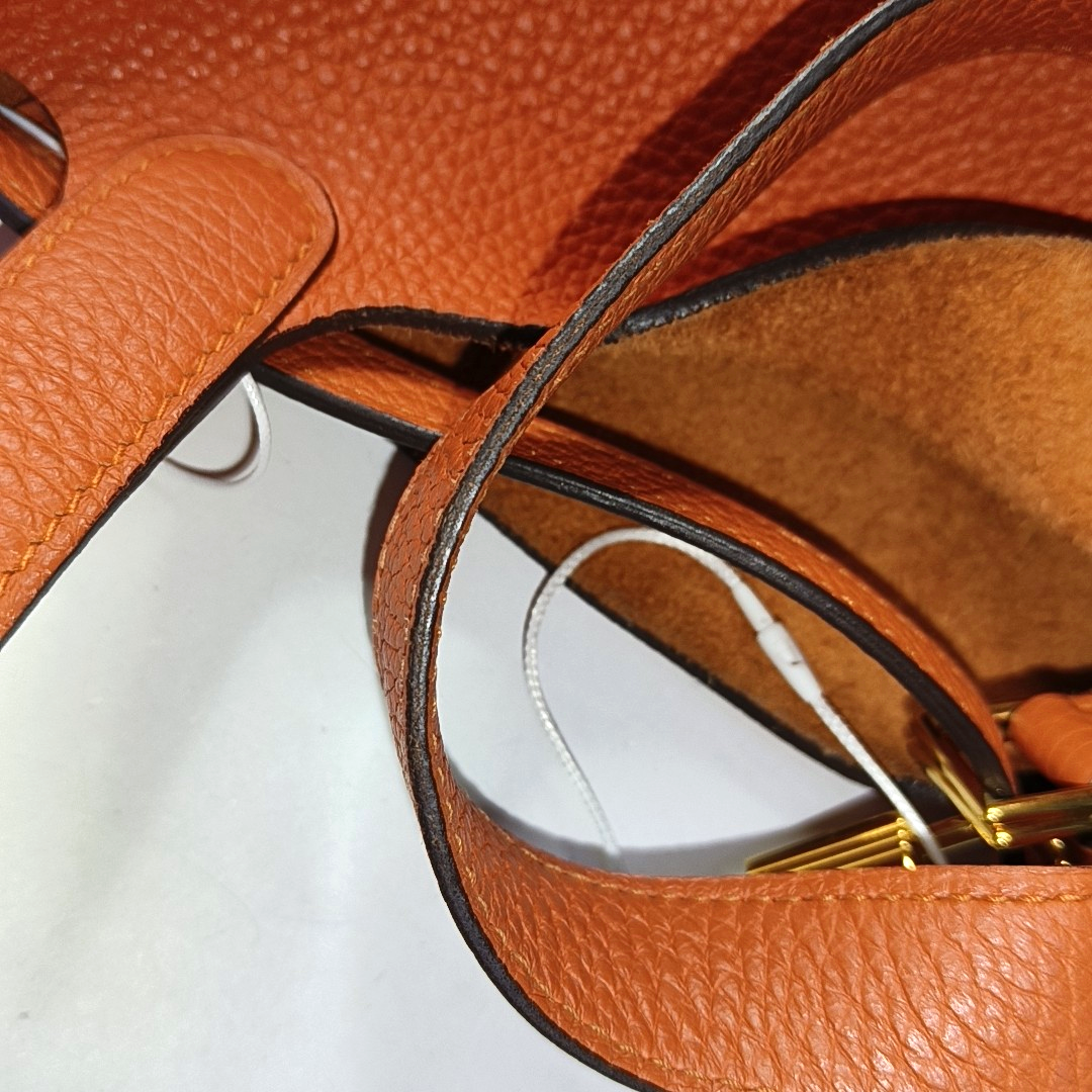 HERMÈS Picotin Lock 18 Hermes Orange Clemence Leather Tote Handbag with Silver Hardware-(SKU)-962333436