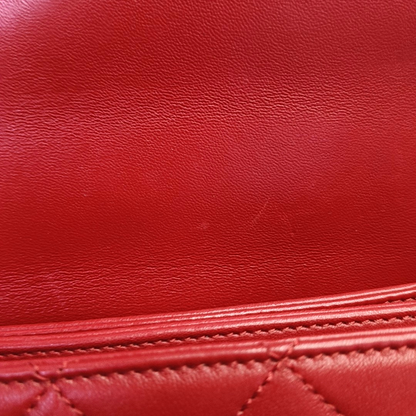 CHANEL TRENDY CC Red Calfskin Quilted Single Shoulder Bag Tote with Gold Hardware, 30 Clasp-(SKU)-946084069