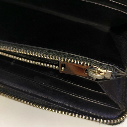 YSL KATE Black cowhide crocodile leather wallet Silver Hardware-(SKU)-958931869