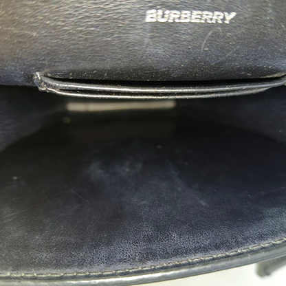 BURBERRY Robin 棕色涂层帆布TBSingle Shoulder Bag Crossbody Bag Silver Hardware Removable shoulder strap-(SKU)-960367103