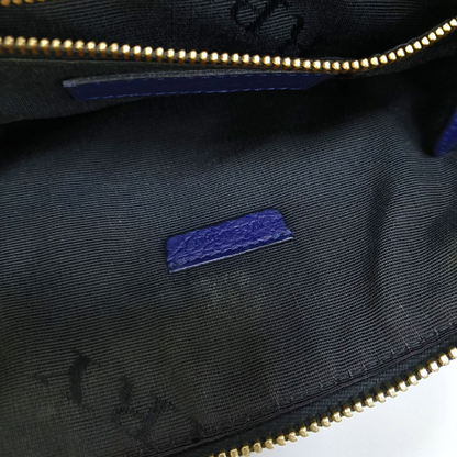 BURBERRY Harrogate Dark Blue Leather Crossbody Shoulder Bag Golden hardware Removable shoulder strap-(SKU)-942274360