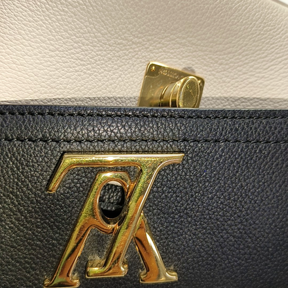 LOUIS VUITTON LOCKME TENDER Black Leather Shoulder Bag with Shoulder Strap, Gold Hardware, Removable Shoulder Strap-(SKU)-963366235