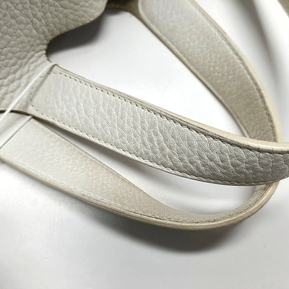 HERMÈS Picotin 18 White Clemence Leather Basket Handbag Silver Hardware 🄵 Engraving-(SKU)-971056955