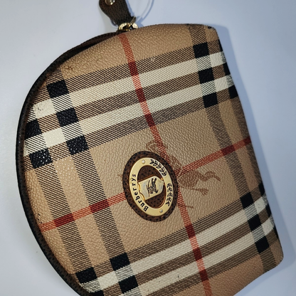 BURBERRY Brown Coated Canvas Warhorse Grain Handbag Handbag Single Shoulder Bag Golden hardware-(SKU)-945832209