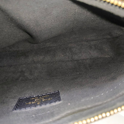 LOUIS VUITTON MULTI Black Leather Embossed Crossbody Handbag Single Shoulder Bag Golden Hardware Removable Strap 2 Straps-(SKU)-969245680