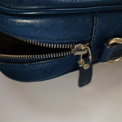 GUCCI Blue cowhide single shoulder bag Golden hardware Removable shoulder strap-(SKU)-941163649