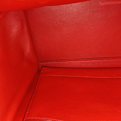 CELINE TRAPEZE Medium size Red Cowhide Swing Bag Single Shoulder Bag Handbag Golden hardware Removable shoulder strap-(SKU)-950729594