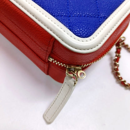 CHANEL FILIGREE Small Blue Quilted Lamb Skin Shoulder Bag with Chain Strap, Gold Hardware, 27 Flap-(SKU)-967130375