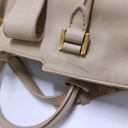 YSL CHYC Y LIGNE Small size Beige Cowhide Crossbody Bag Single Shoulder Bag Handbag Golden hardware Removable shoulder strap-(SKU)-958923835