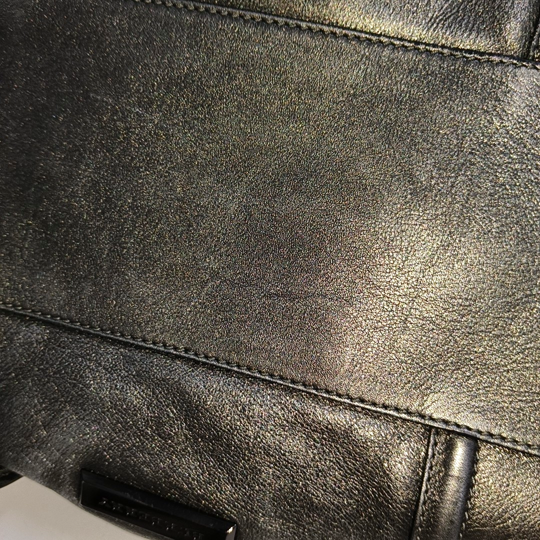 BURBERRY Silver Cowhide Single Shoulder Bag Crossbody Tote Bag Black hardware Removable shoulder strap-(SKU)-938135515