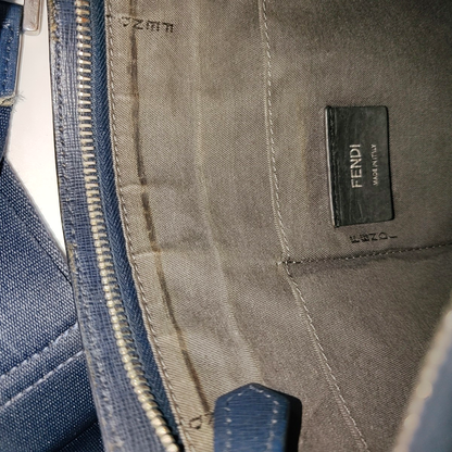 FENDI Dark blue cowhide shoulder bag Silver Hardware-(SKU)-946008239