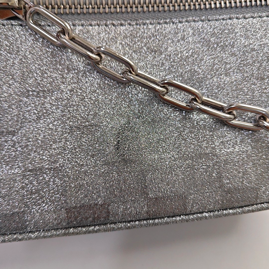 LOUIS VUITTON SOFT TRUNK Mini Silver Coated Canvas Chessboard Shoulder Bag, Handle Bag, Crossbody with Silver Hardware-(SKU)-947830801