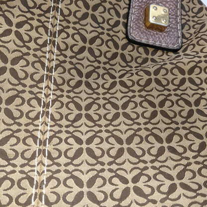 LOEWE Khaki Canvas Monogram Jacquard Single Shoulder Bag Golden hardware-(SKU)-14484696