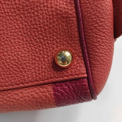BURBERRY Orange Cowhide Single Shoulder Bag Handbag Crossbody Bag Golden hardware-(SKU)-943185246