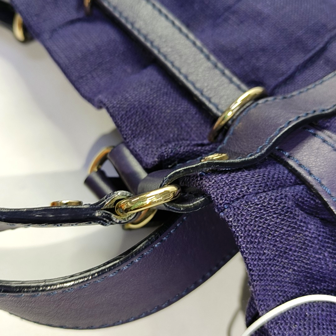 CELINE Tote bag Dark Blue Canvas Shoulder Bag Tote Golden hardware-(SKU)-959916970