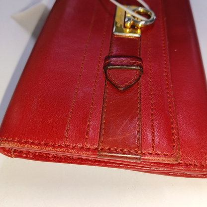 FERRAGAMO Red Leather Wallet Golden hardware-(SKU)-940253959
