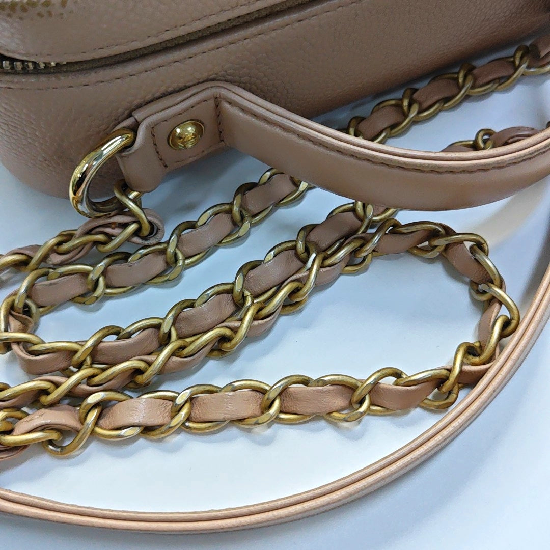 CHANEL FILIGREE Medium Beige Quilted Lambskin Shoulder Bag, Gold Hardware, 24 Flap-(SKU)-968247914