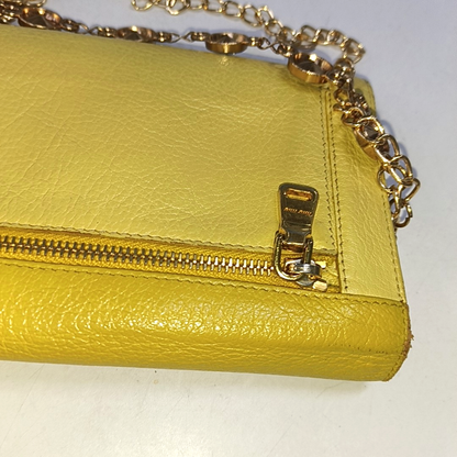 Miu Miu Love Yellow Cowhide Wallet Golden hardware-(SKU)-941953467